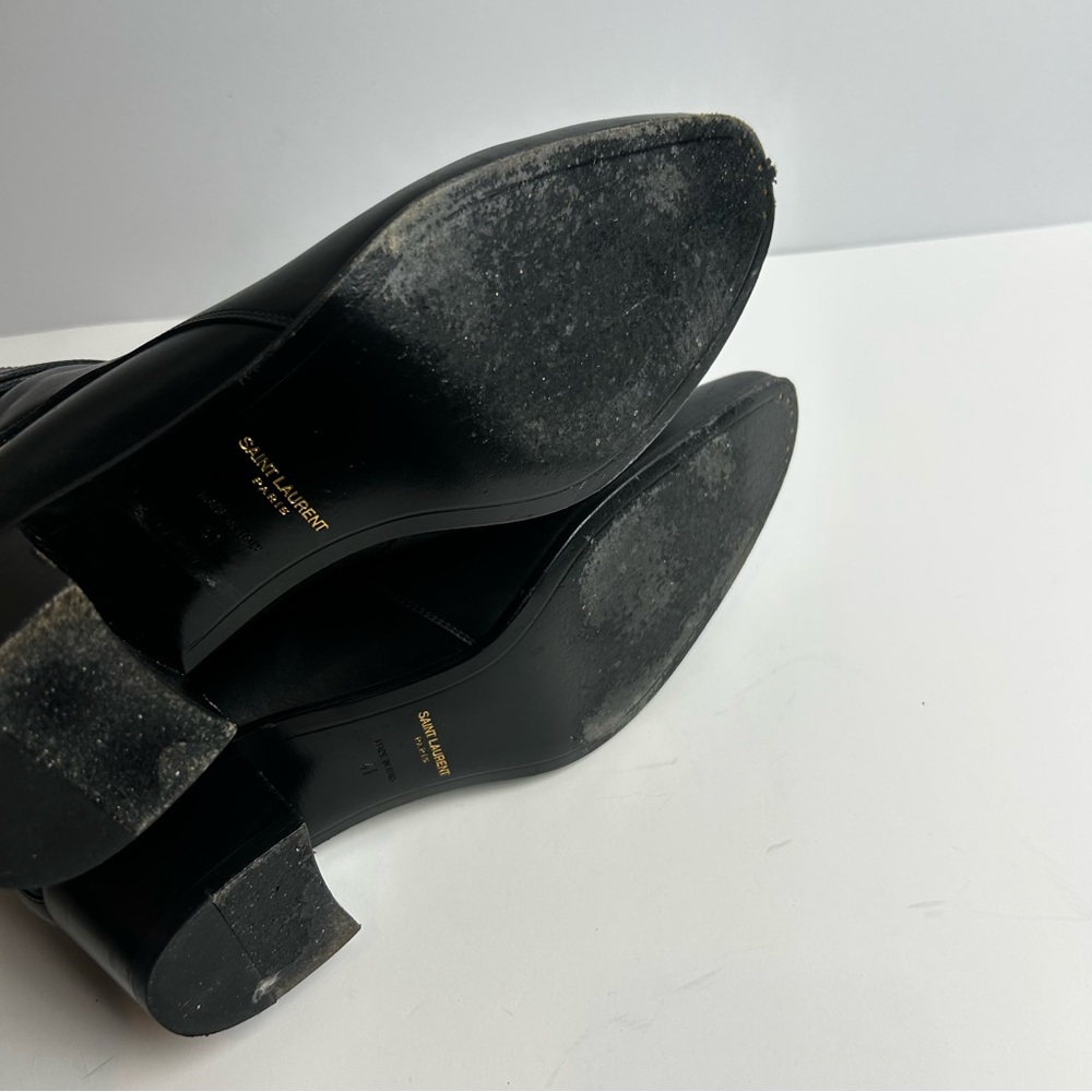 Saint Laurent Paris Black leather Jodhpur ankle boot size: 11 - Picture 10 of 14